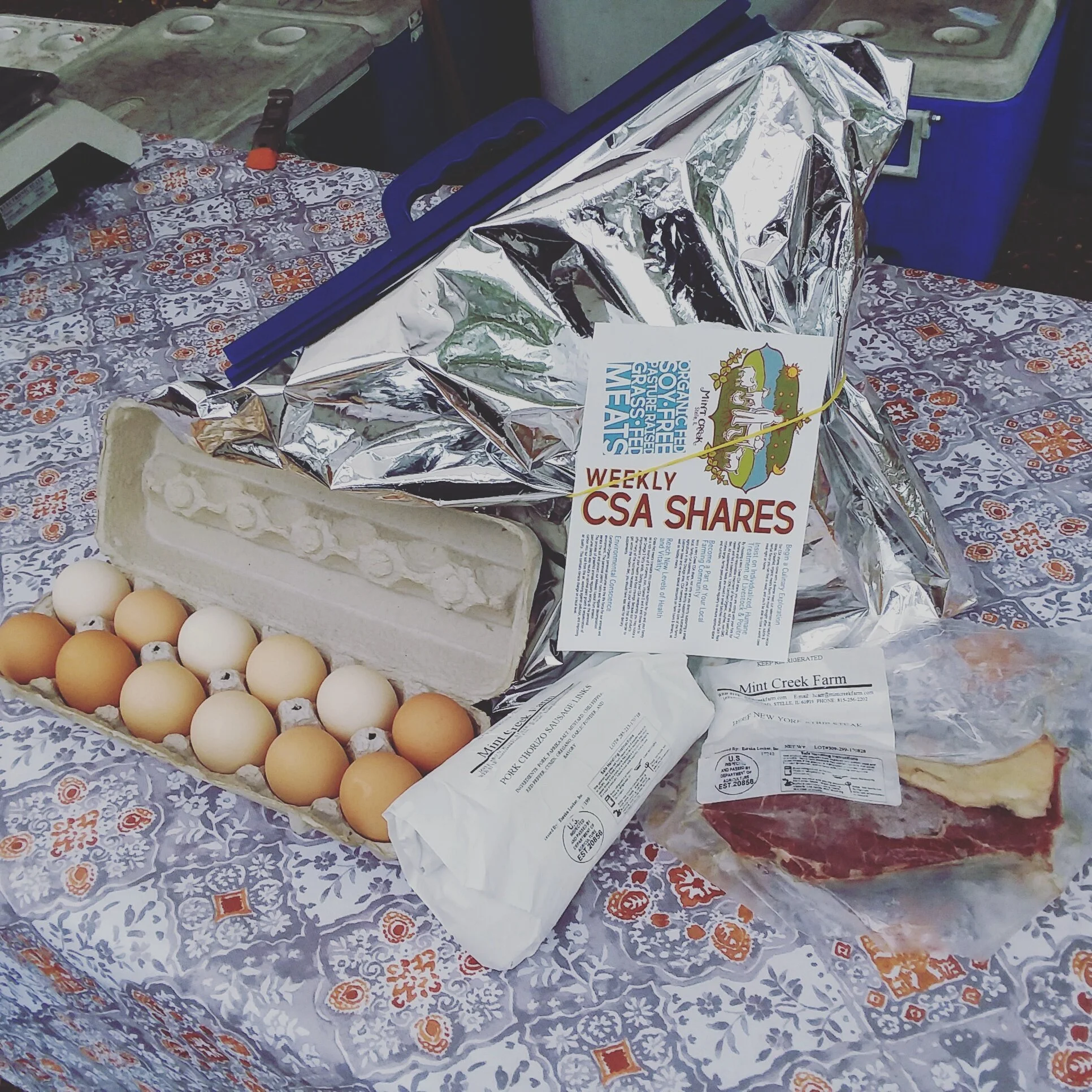 A sample of the goodies in a CSA share